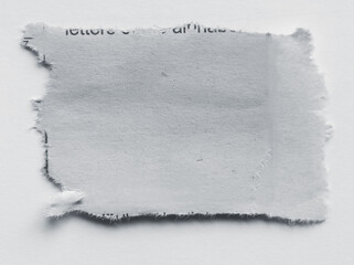 One piece of ripped white paper 