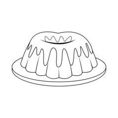 Isolated cake Gourmet dessert Sweet food Vector illustration