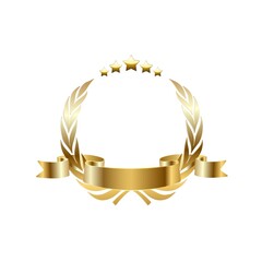 Vector gold laurel wreath.Laurel wreath with golden ribbon.