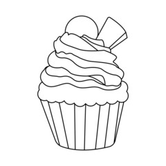 Isolated decorated cupcake Gourmet dessert Sweet food Vector illustration