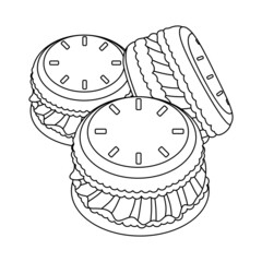 Isolated strawberries cookies Gourmet dessert Sweet food Vector illustration