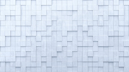 Wall of white blocks background . 3d rendering