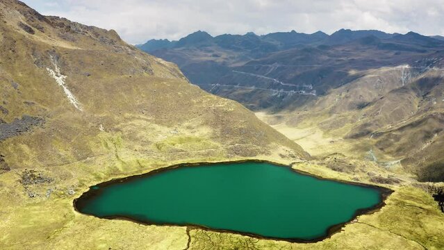 Lake Cocha Grande at the Huaytapallana mountain range in Huancayo - Junin, Peru