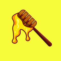 Cartoon style vector illustration of honey scoop.