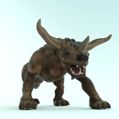 3d-illustration of an isolated alien bull