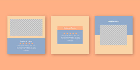 Customer feedback review or testimonial social media post template