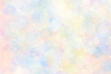 Unicorn galaxy pattern. Pastel cloud and sky with glitter. Cute bright paint like candy background theme. Concept to montage or present your product, for women, girls in princess style
