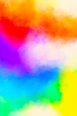 Rainbow background, Watercolor rainbow backdrop, Pastel, Summer postcard, Ombre style, Water splash , Vintage © Nalinee