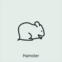 hamster icon vector icon.Editable stroke.linear style sign for use web design and mobile apps,logo.Symbol illustration.Pixel vector graphics - Vector