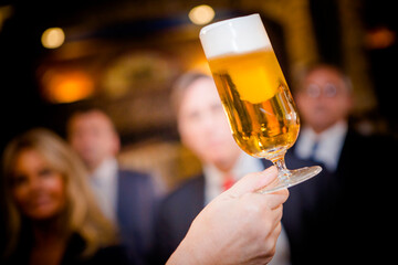 serving beer