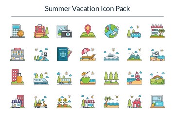 summer vacation icon pack