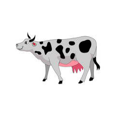 Isolated milk cow animated animals jungle vector illustration