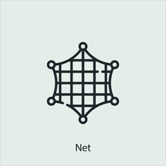 net icon vector icon.Editable stroke.linear style sign for use web design and mobile apps,logo.Symbol illustration.Pixel vector graphics - Vector - obrazy, fototapety, plakaty