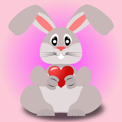bunny with heart