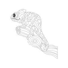 Isolated chamleon draw animated animals jungle vector illustration