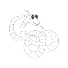 Isolated snake draw animated animals jungle vector illustration