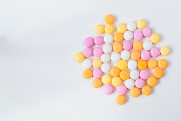 Candy on the white background