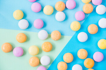 Candy on the colorful background