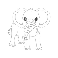 Isolated elephant draw animated animals jungle vector illustration