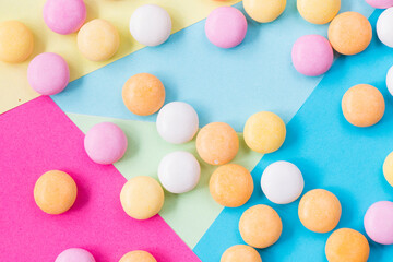 Candy on the colorful background