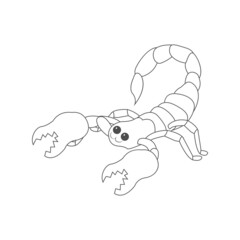 Isolated scorpion draw animated animals jungle vector illustration
