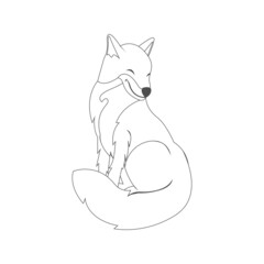 Isolated fox draw animated animals jungle vector illustration