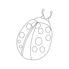 Isolated ladybug draw animated animals jungle vector illustration