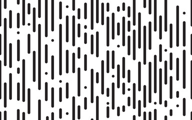 Lines transition. Transition seamless pattern. Black rounded halftone lines on white background. Irregular geometric texture. Modern abstract wallpaper. Monochrome backdrop. Vector