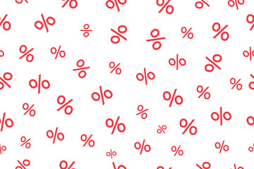 Percent pattern background. Percentage seamless pattern. background for discount, sale and price. Wallpaper for shop, tax and offer. Promotion texture for business, commerce. Vector