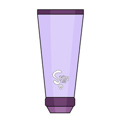 Isolated purple cream women makeup beauty vector illustration