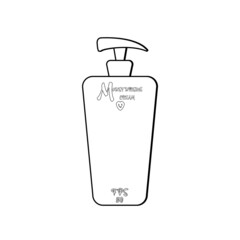 Isolated draw cream women makeup beauty vector illustration