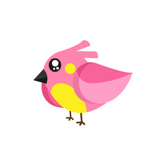 Isolated pink bird animal fly nature wild vector illustration