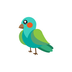 Isolated green bird animal fly nature wild vector illustration