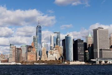 Obraz premium View of the Manhattan's skyline from the Governor Island