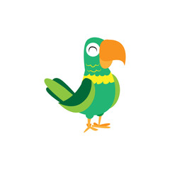 Isolated parrot bird animal fly nature wild vector illustration