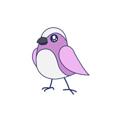 Isolated lilac bird animal fly nature wild vector illustration
