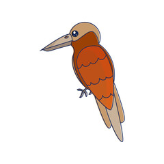 Isolated woodpecker bird animal fly nature wild vector illustration