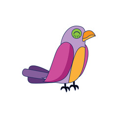 Isolated purple bird animal fly nature wild vector illustration
