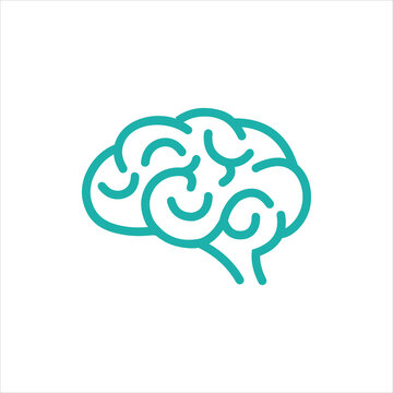 Simple brain line art vector template