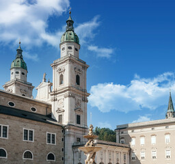 Fototapeta na wymiar City of Salzburg in the Austrian Alps
