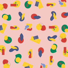 Seamless Vector pattern with colorful abstract object
