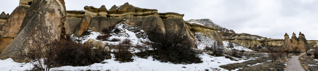 Beautiful shot of Pasabag Monks Valley in Cappadocia, Turkey