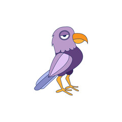 Isolated purple bird animal fly nature wild vector illustration