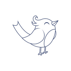 Isolated small draw bird animal fly nature wild vector illustration