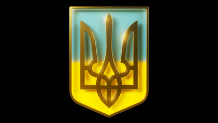 3D render of emblem of Ukraine - obrazy, fototapety, plakaty