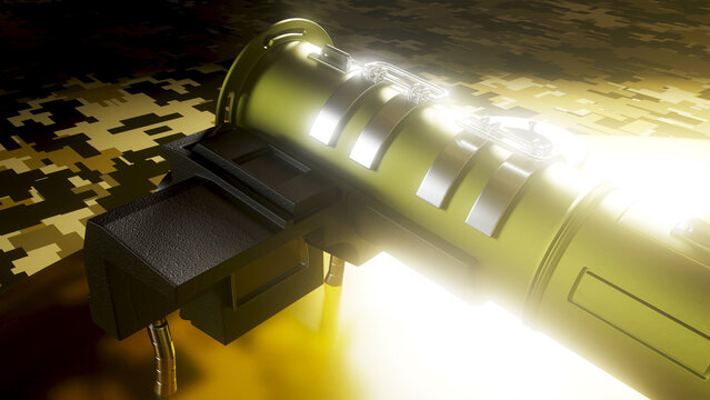 3D render of Javelin. One of the best guns used by the Ukrainian army against Russia.