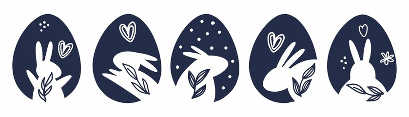 Fototapeta premium Vector Easter pattern with rabbits and eggs