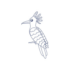 Isolated woodpecker draw bird animal fly nature wild vector illustration