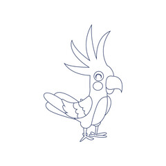 Isolated parrot draw bird animal fly nature wild vector illustration