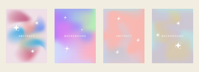 Fototapeta premium Gradient background set. Abstract&nbsp;cover, wall arts with colourful geometric shapes and liquid color. Website and banner.